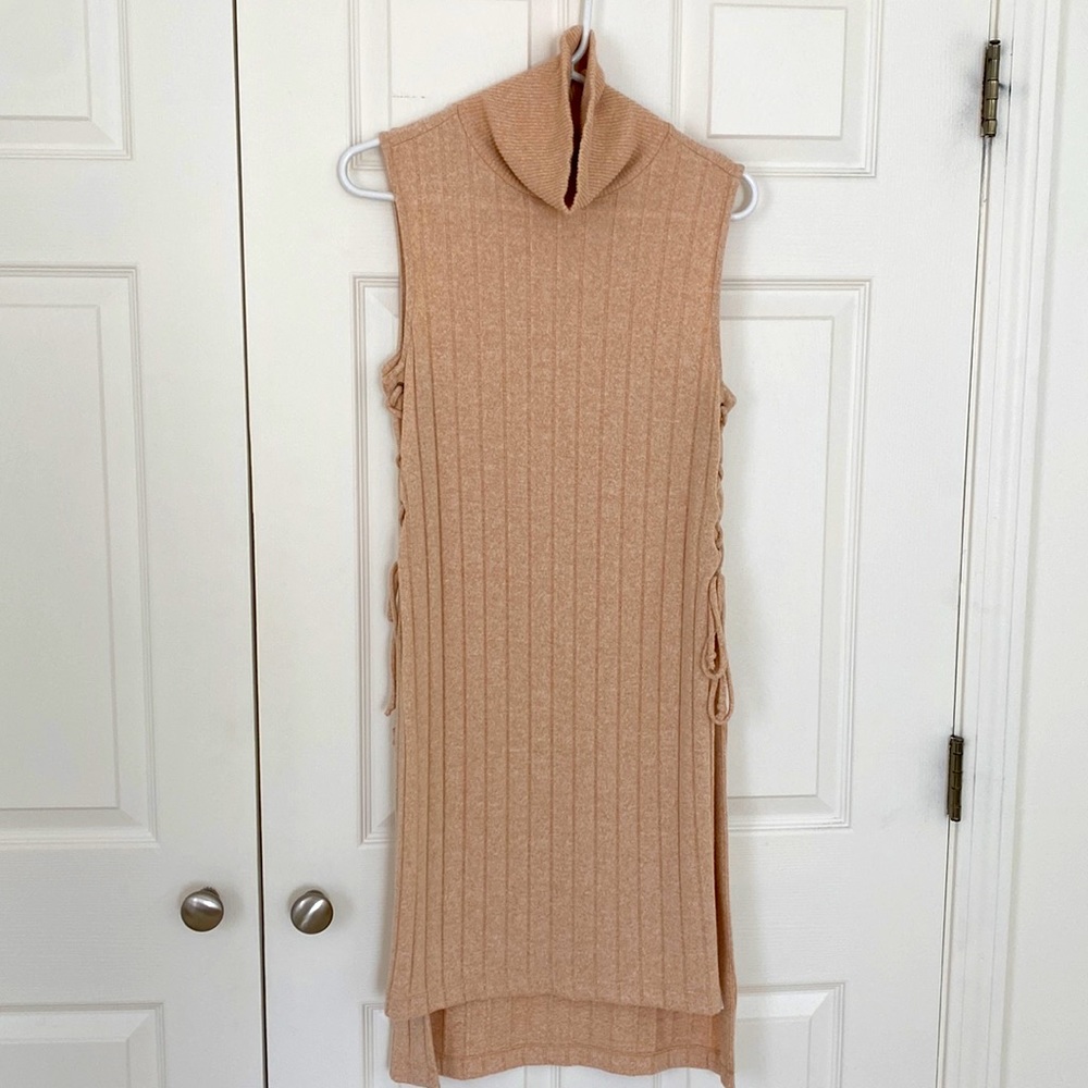 Anthropology sleeveless turtleneck long tunic sweater